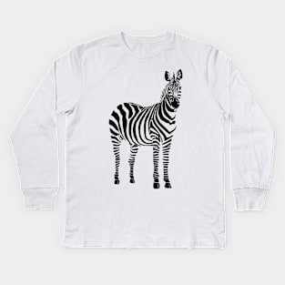 Black shapes forming a Zebra Kids Long Sleeve T-Shirt